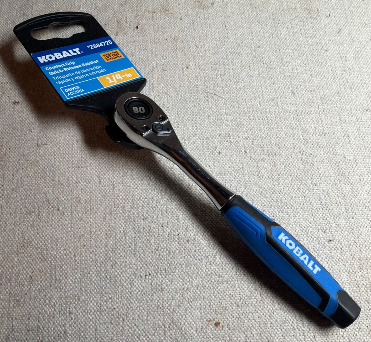 Kobalt 90-Tooth 1/4-in Pro90 Drive Comfort Grip Handle Ratchet Model#2884726