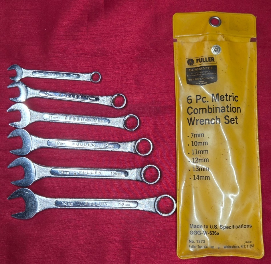 VINTAGE 1980s Fuller 1373 6Pc. Metric Combination Wrench Set Made In Japan