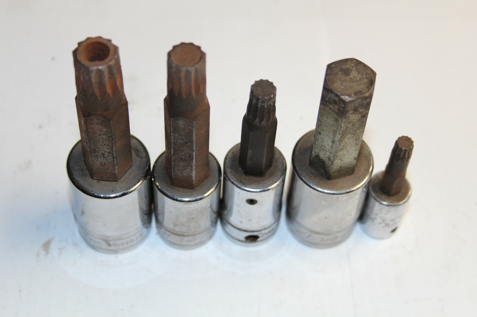 SNAP-ON TOOLS 1/2″ Drive Metric Triple Square Bit Socket Driver LOT 5pc USA