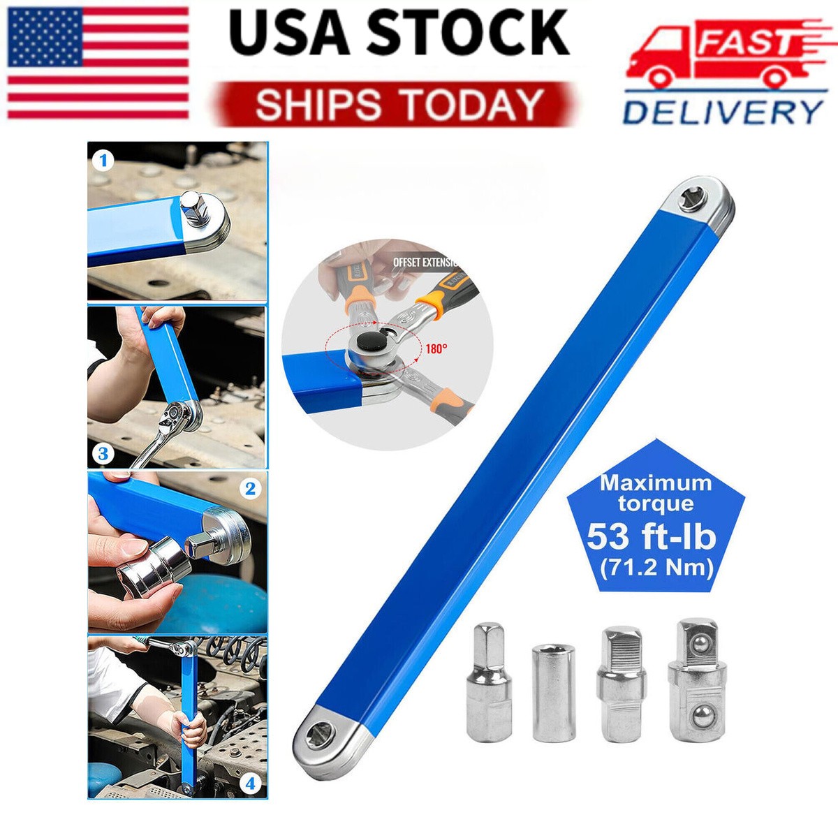 extension wrench set extender adapter new offset extension wrench