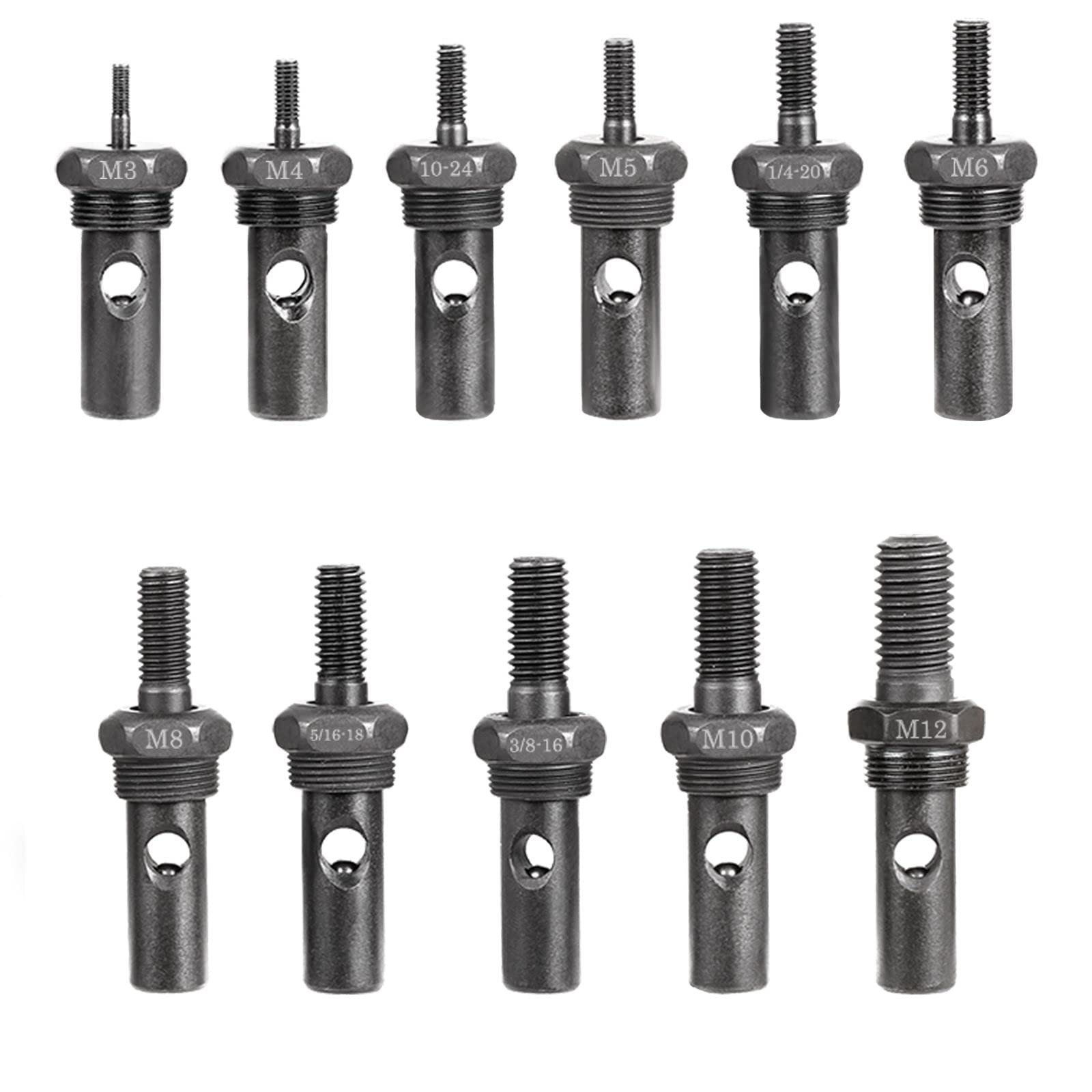 11Pcs Rivet Nut Tool Replacement Mandrels of 14»/16»