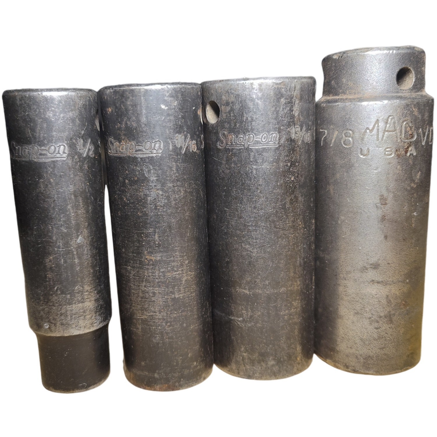 Lot 4pc Snap-on Mac 6pt SIM260 SIM220 SIM160 VDP268 Deep Impact 1/2″ Socket Set