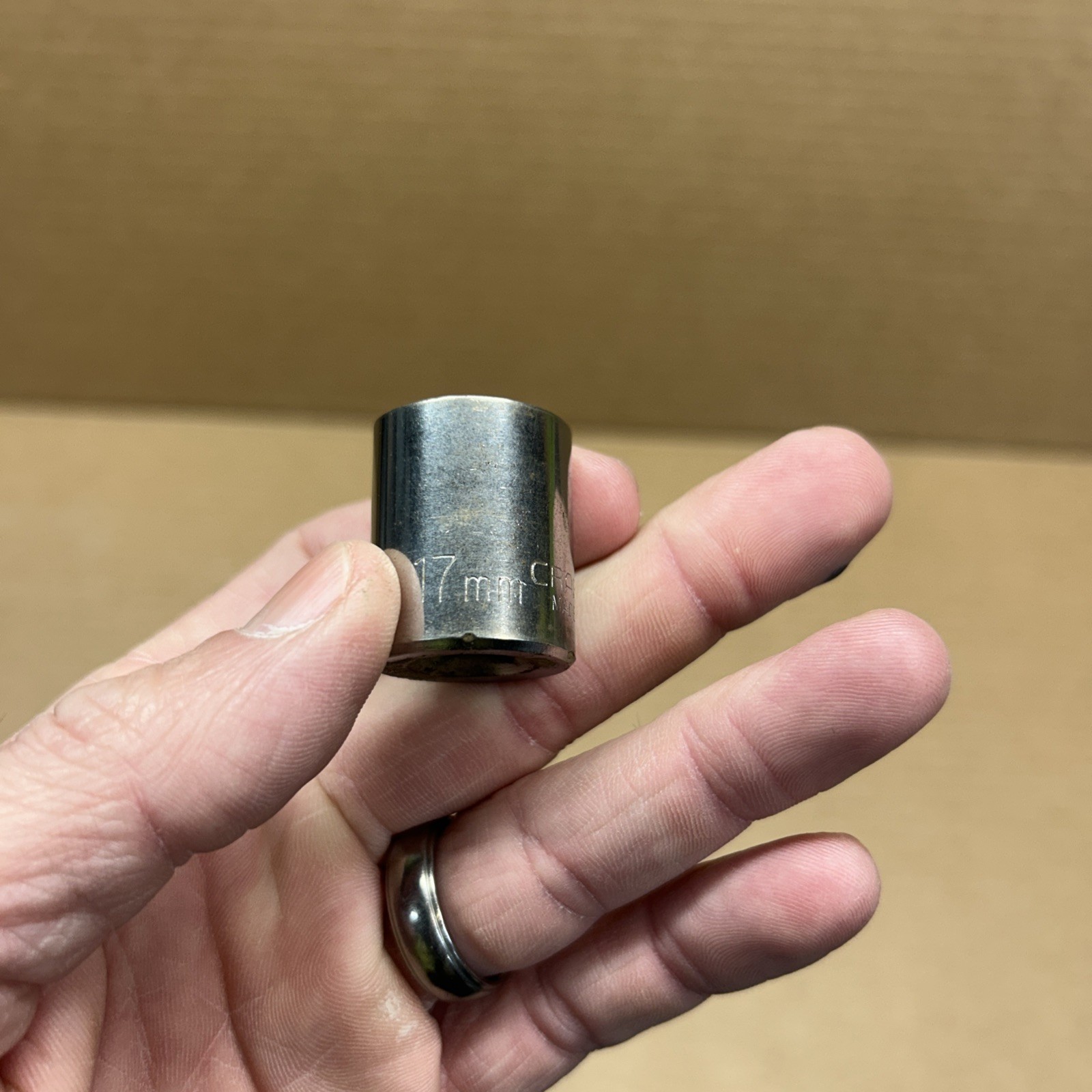 Craftsman 17mm 12 Point Shallow Chrome Socket 3/8″ Drive EE 44307 USA