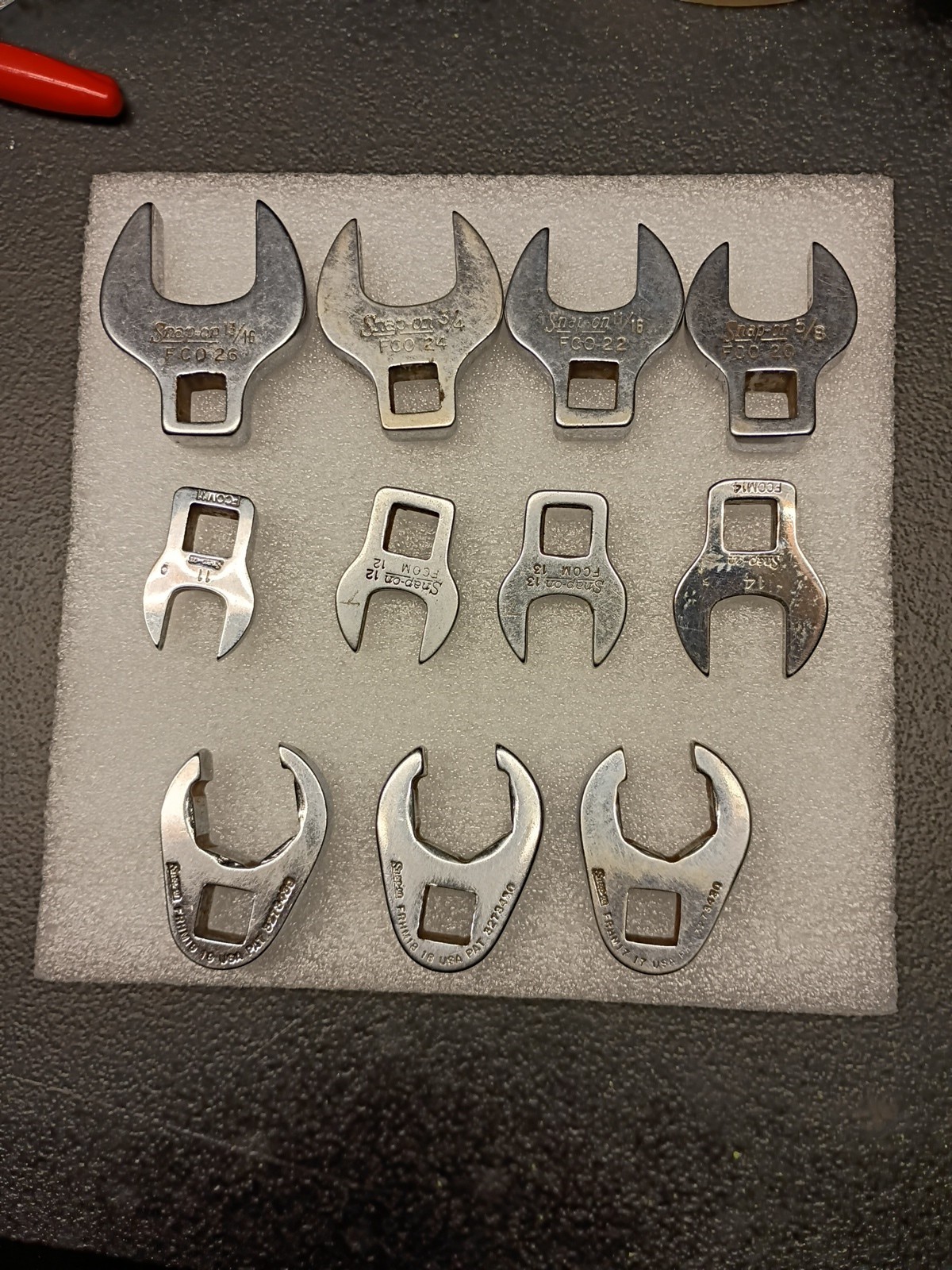 Snap on 3/8″ Drive Crowfoot wrench set of 11 mixed set of 7 Metric & 4 SAE