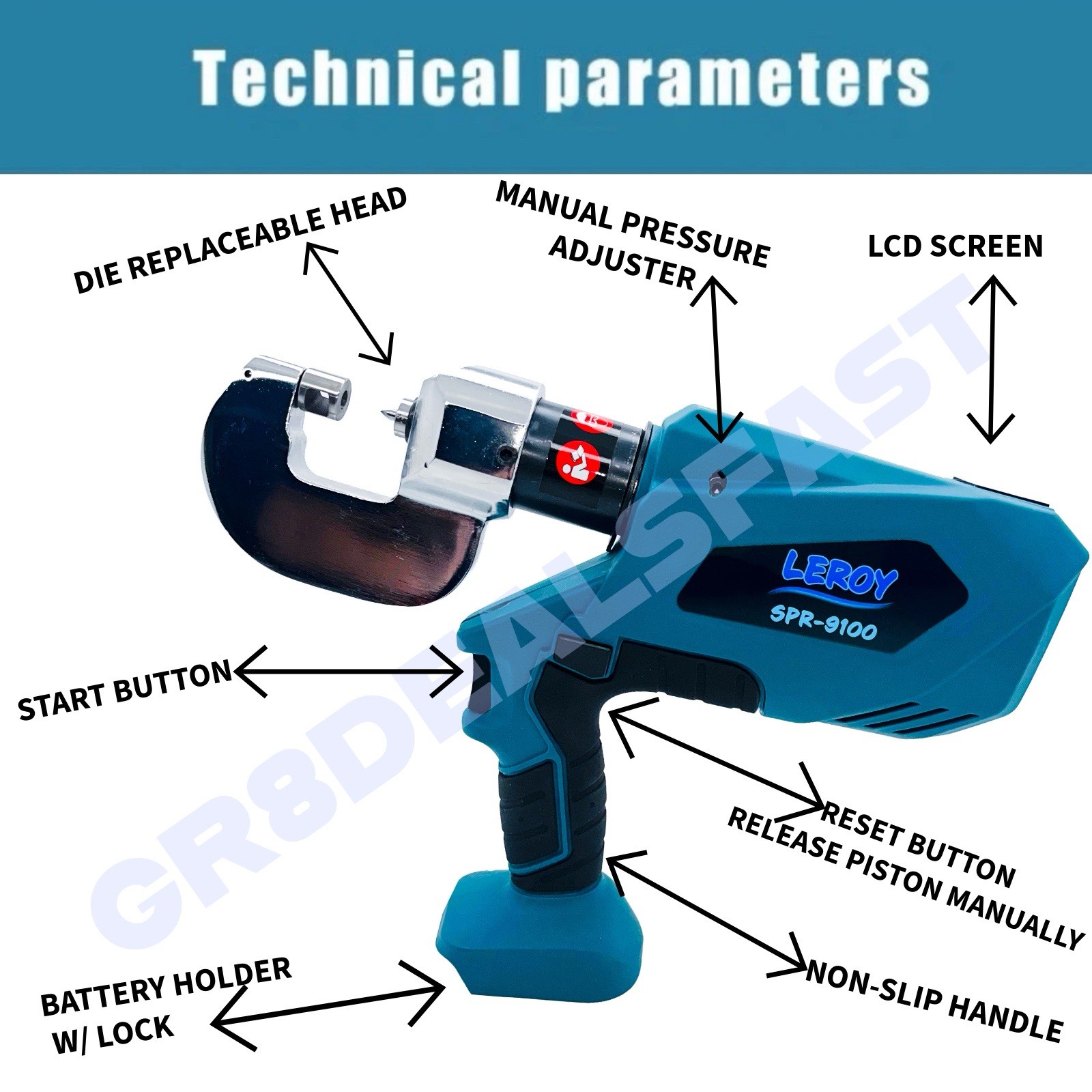 SPR 9100 Aluminum Body Shop Repair Self Piercing Rivet Gun Collision (2 HEADS)