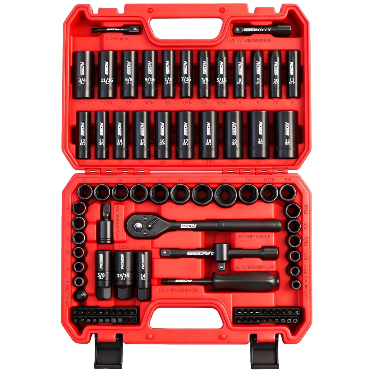 Durable Impact Socket Set with Spark Plug Socket