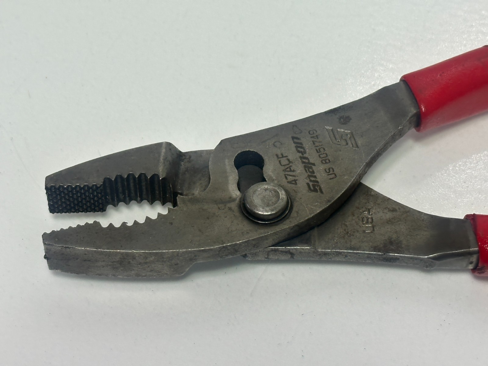 🇺🇸 Snap On Tools USA 8″ Long Talon Grip Combination Slip-Joint Pliers, 47ACF