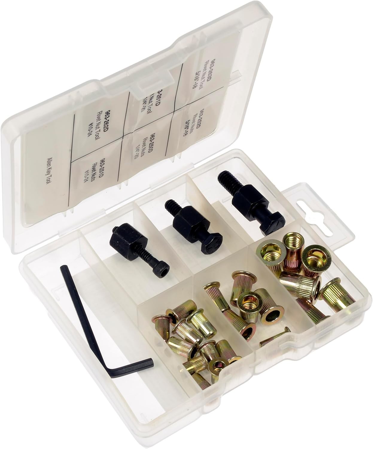 Rivet Nuts and Hand Tool Kit – 1/4-20, 5/16-18 Tray Contains 26 Pieces