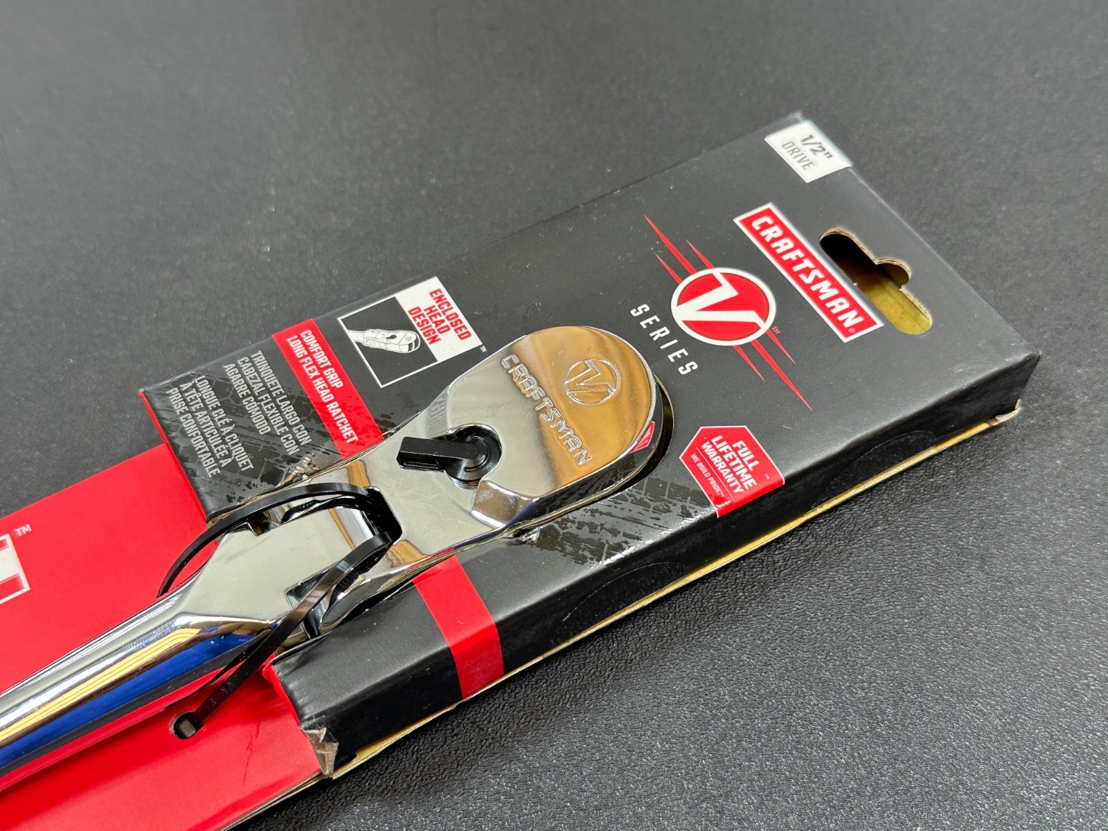 NEW Craftsman V-Series 1/2″ Drive Flex Head Comfort Grip Ratchet, CMMT86336V