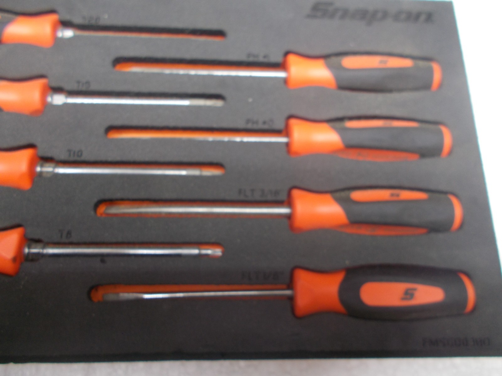 Snap-on Mini Torx Flat And Phillips Screwdrivers Set Foam Used Orange FMSGD03BO
