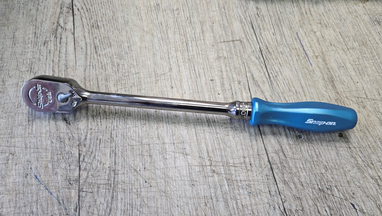 Snap-on Tools USA NEW 3/8″ Drive BLUE PEARL Long Hard Handle Ratchet FHLD80PB