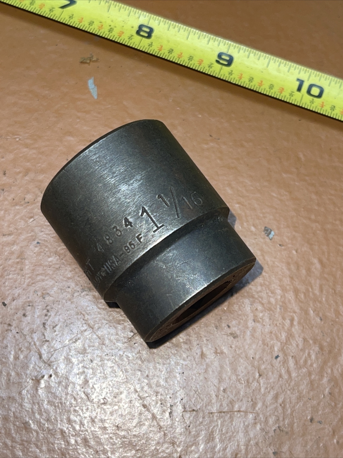 Wright USA 4834 1-1/16 In SAE 1/2 Drive 6 Point Impact Socket 1 1/16 1/2”