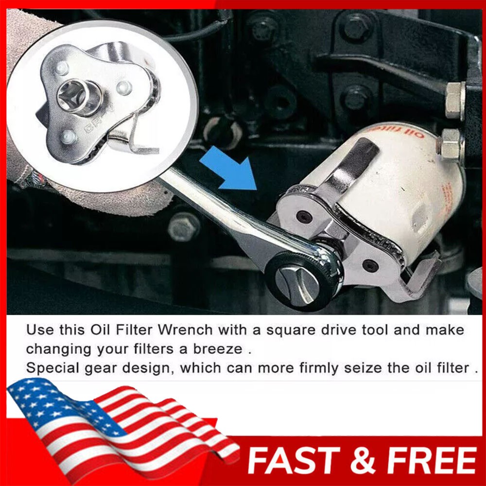 Universal 2 Way 3 Jaw Oil Filter Wrench Removal Tool Fully Adjustable Heavy Duty