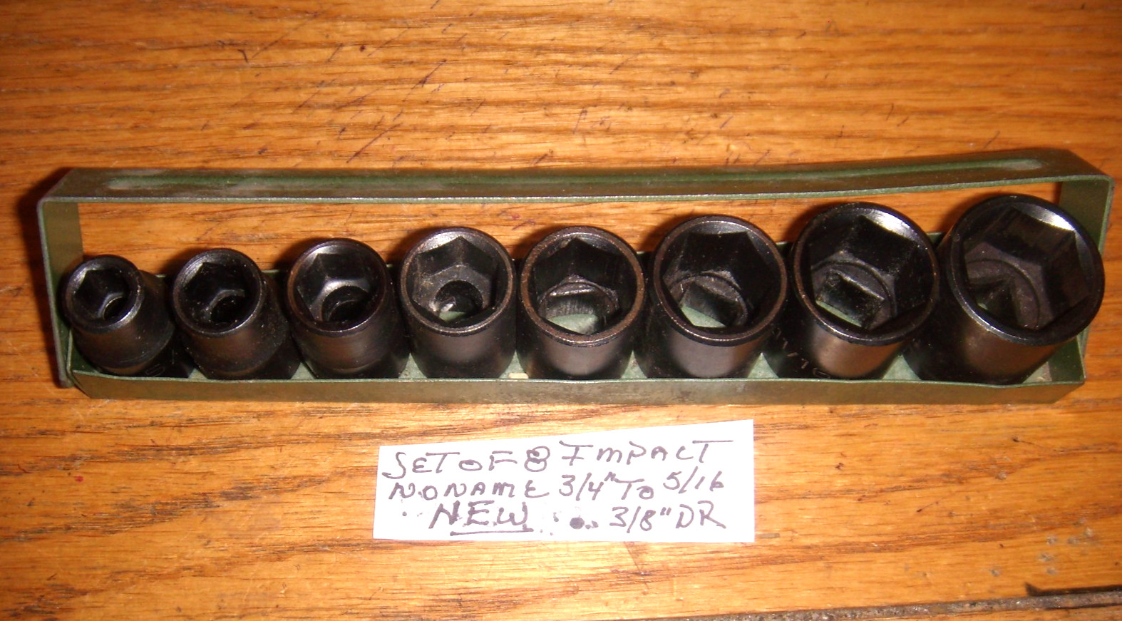 NEW 8 IMPACT SOCKETS 3/8″ DRIVE SHORT 6 PT3/4″ TO 5/6″ BLACK OXIDE