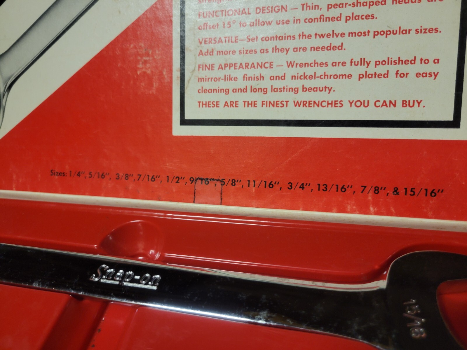 Vintage Snap On USA metric & standard open end wrench set original box very rare