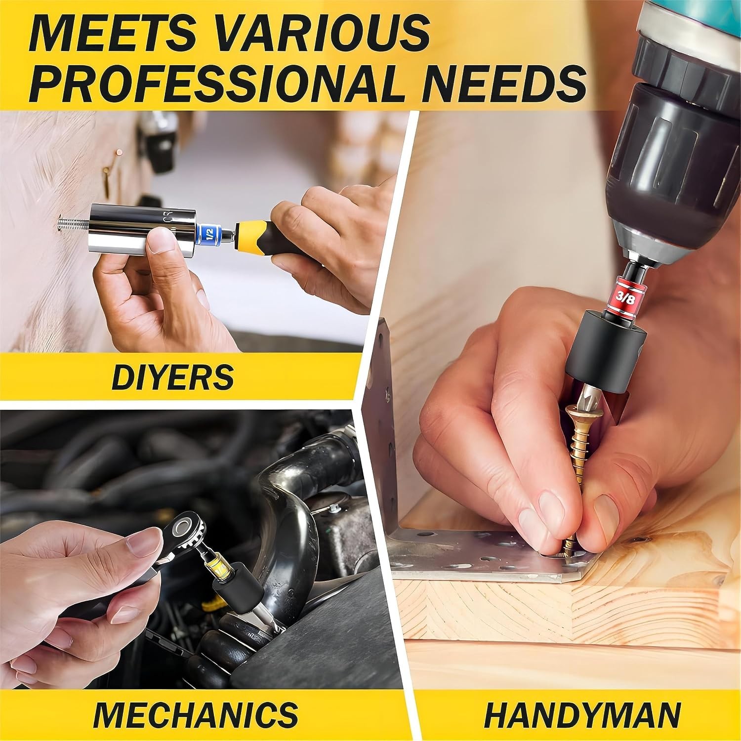 Hex Shank Driver Drill Bit Set + Right Angle Screwdriver Set