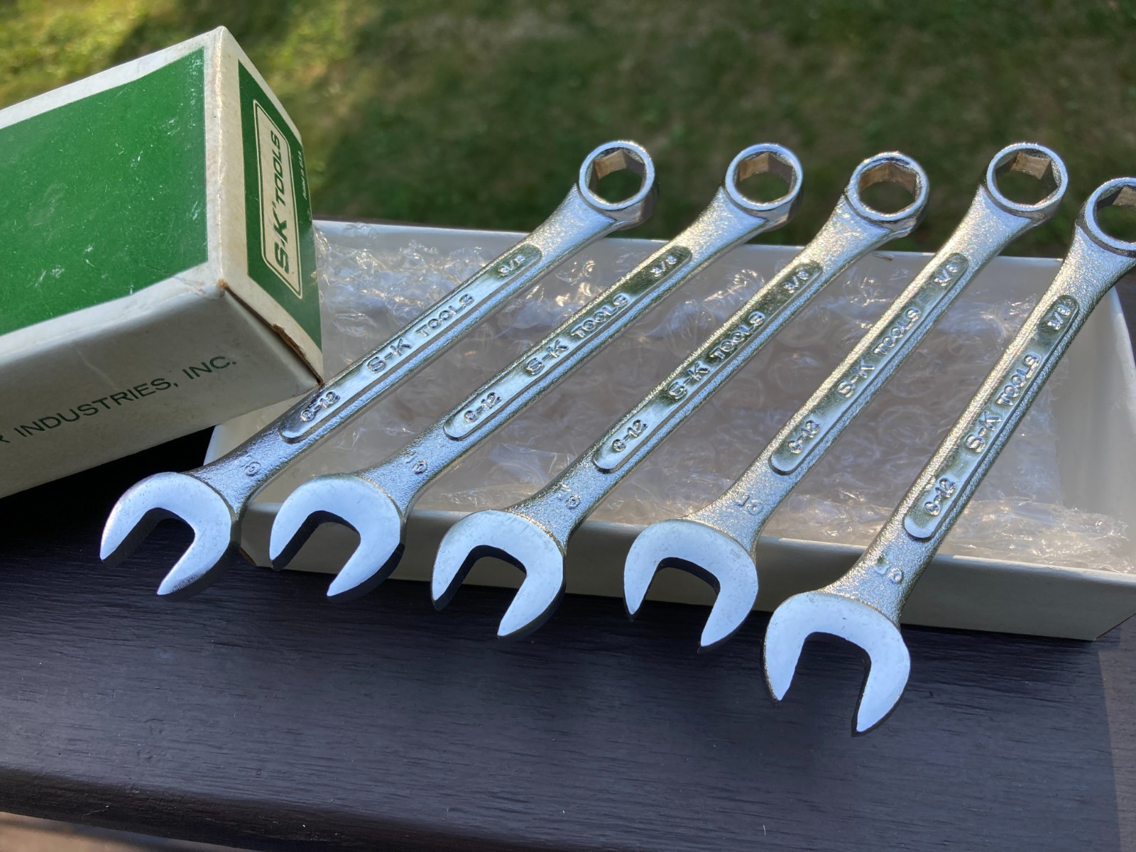 VTG S-K Tools C-12 6 Point SAE 3/8» Combination Wrench NOS 5 Piece in Box USA!