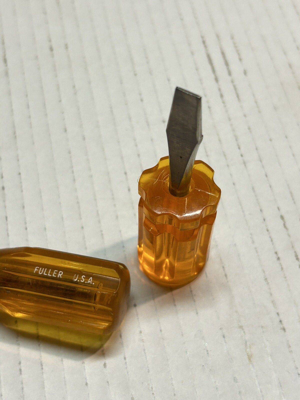 Vintage Fuller Orange Stubby Screwdriver Lot Scratch Awl USA