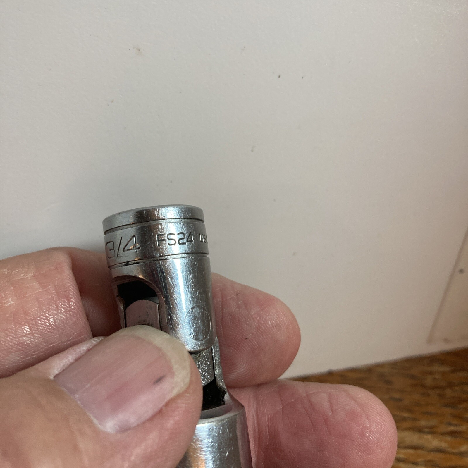 Snap On Tools FS24 3/8 Drive 3/4 Chrome Swivel 6 Point Socket