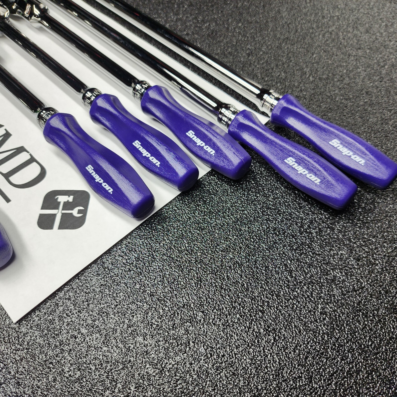 Snap-on Tools NEW 7pc DARK PURPLE Hard Handle 3/8″ Drive Fixed Flex Ratchet Set