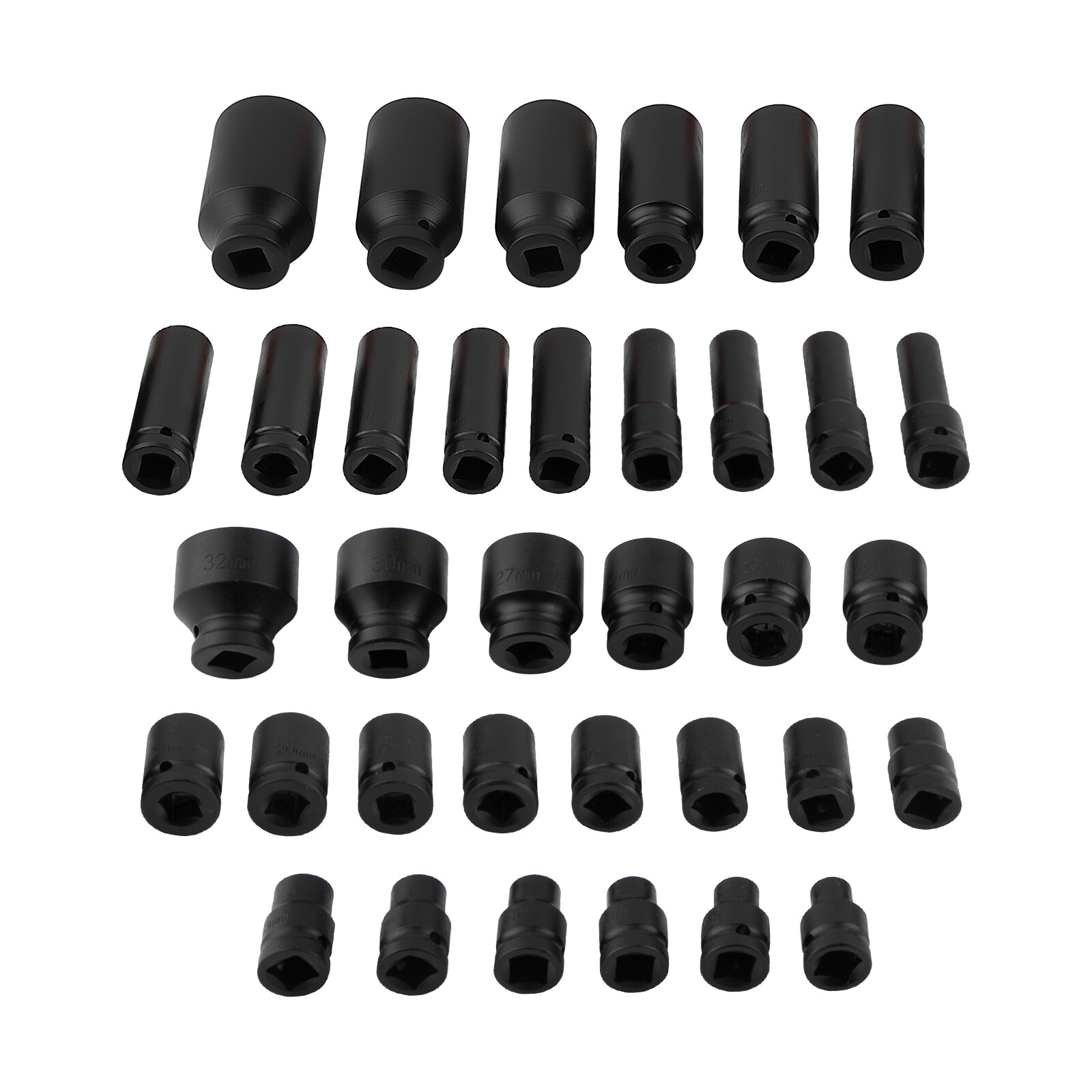 35PCS Deep Impact Socket Set 1/2″ Drive 6 Point Metric Garage Tool 8mm -32mm New