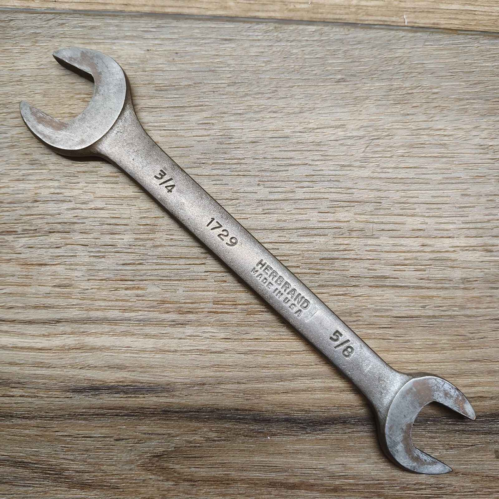 Herbrand 1729 Open End Wrench 5/8″ and 3/4″ Vintage USA