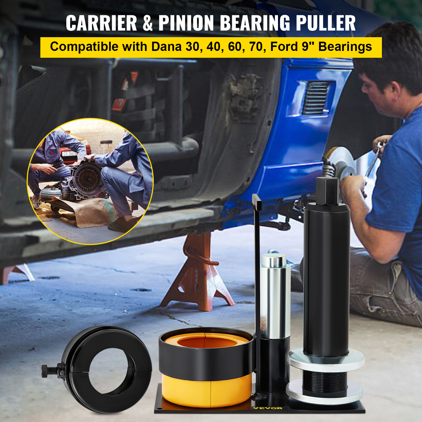 VEVOR Carrier & Pinion Bearing Puller Clamshell Bearing Puller with 2 Clamshells