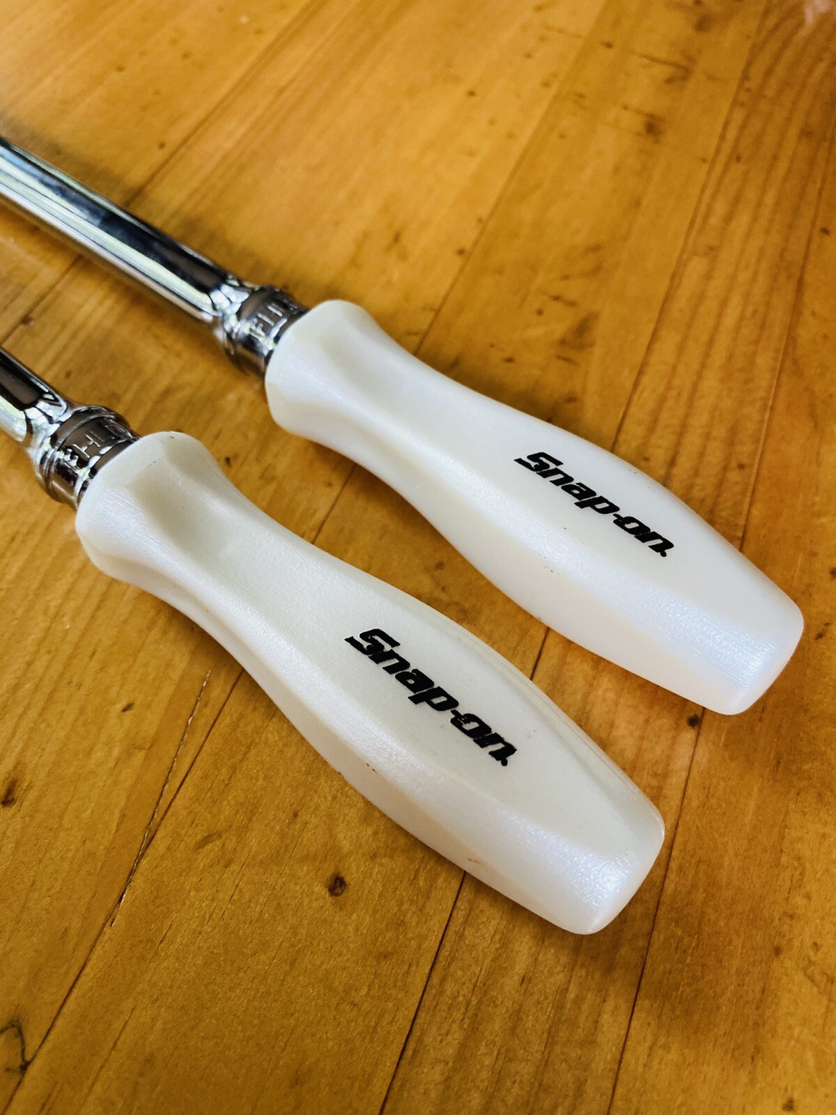 *RARE COLOR* UNUSED Snap On 3/8″ PEARL WHITE Combo Ratchet Set Ratchet FREE SHIP