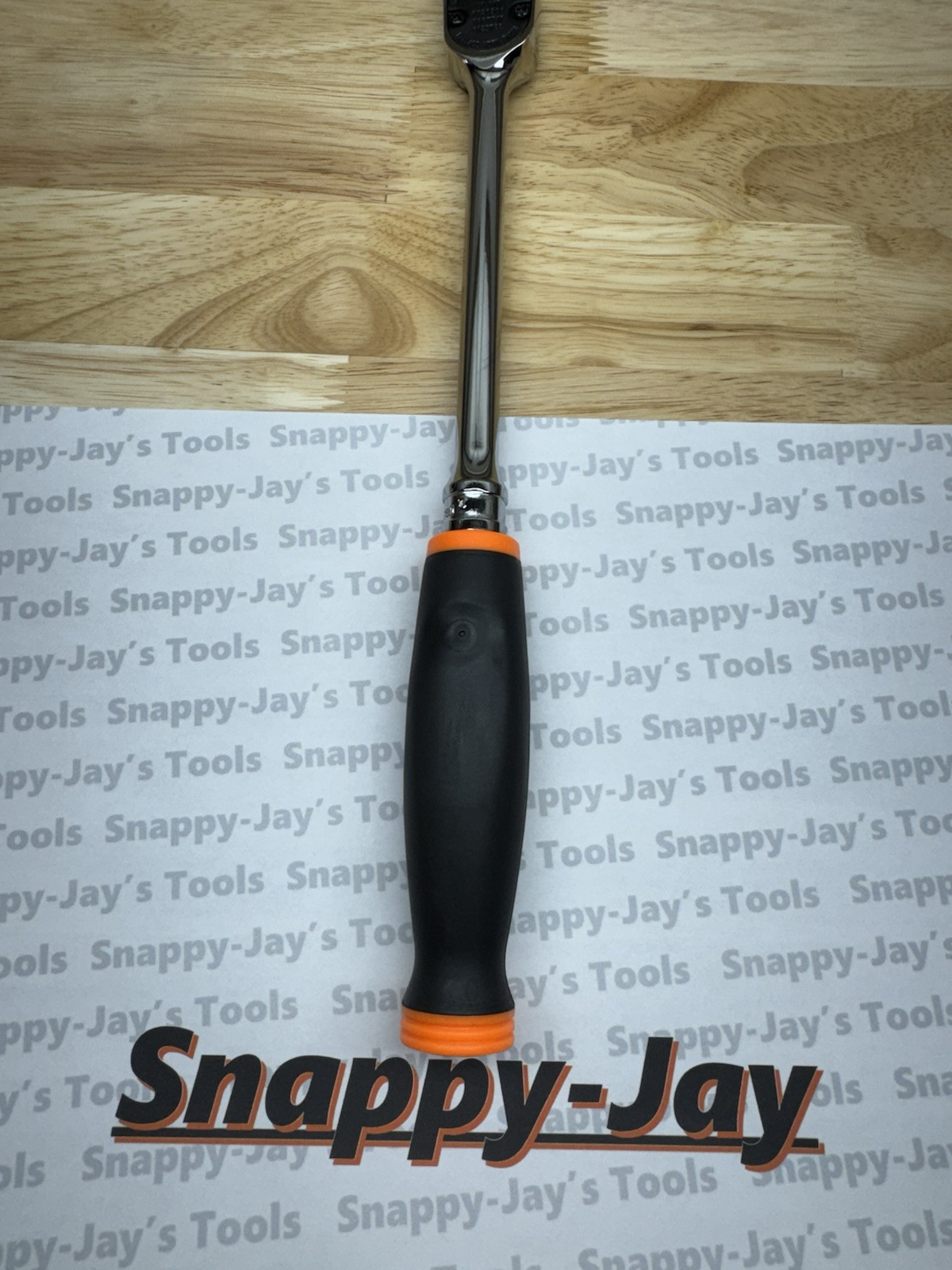 Snap-on Tools USA NEW 3/8″ Drive ORANGE Soft Grip LONG Fixed Head Ratchet FHL80