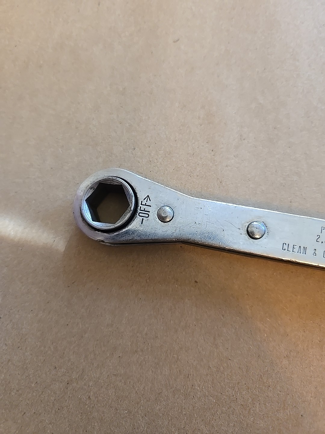 Mac Tools 13MM-14MM 6PT Metric Chrome Ratcheting Box Wrench USA RWM1314