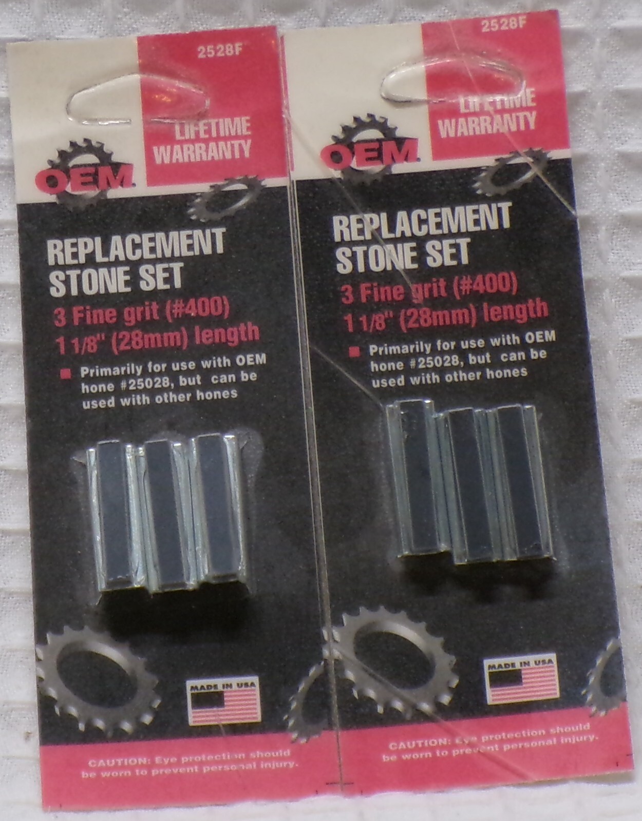 Lot of 2 OEM 1 1/8″ Replacement Stone Set 400 Grit 3 pcs. Each 2528F