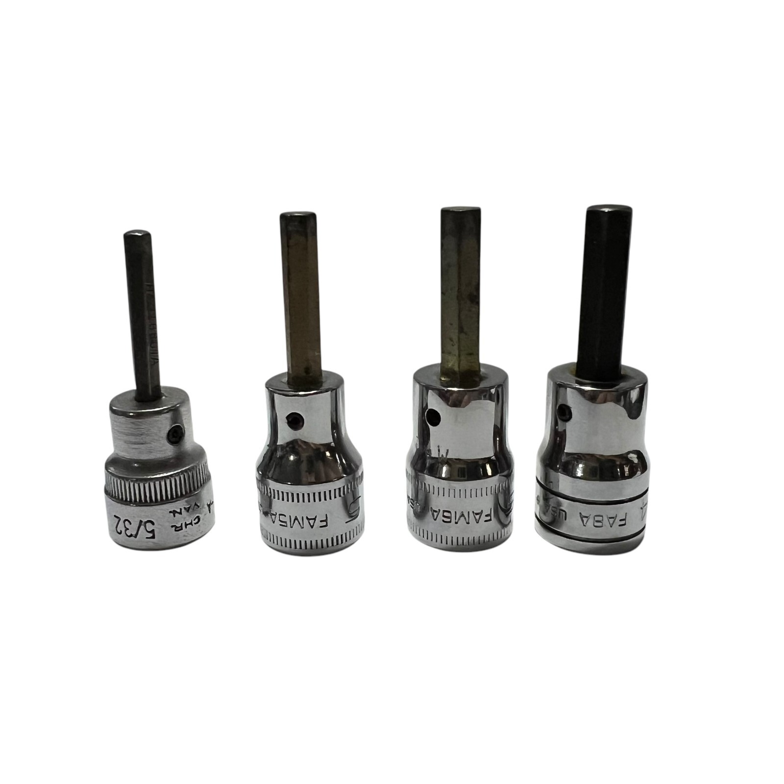 Snap On 4 PC Metric Hex Bit 3/8” Dr Mixed Codes FAM5A FAM6A FA8A Hazet 5/32