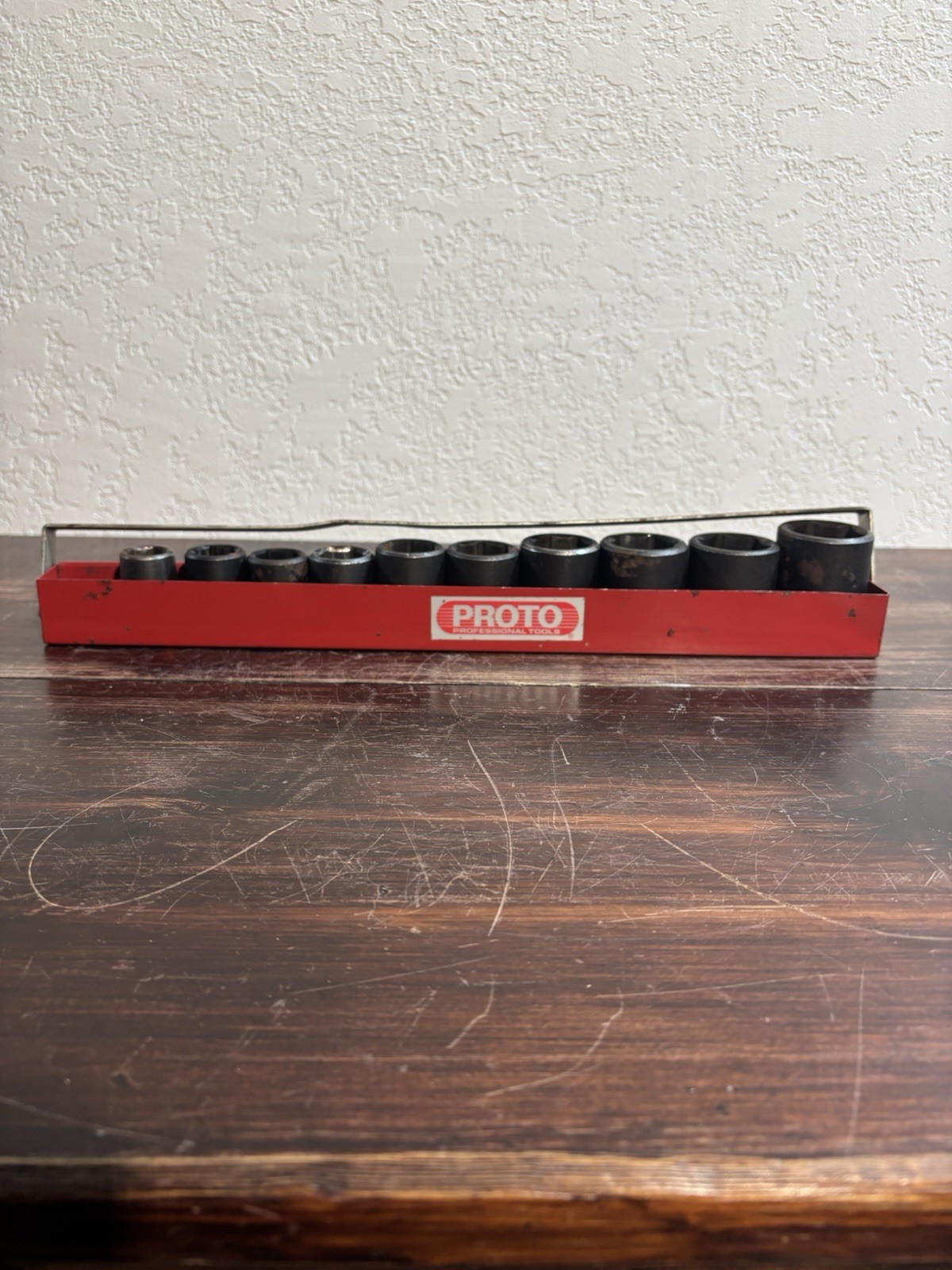 PROTO PROFESSIONAL USA 1/2″ DRIVE SAE 6PT IMPACT SOCKET SET W TRAY – READ DESC