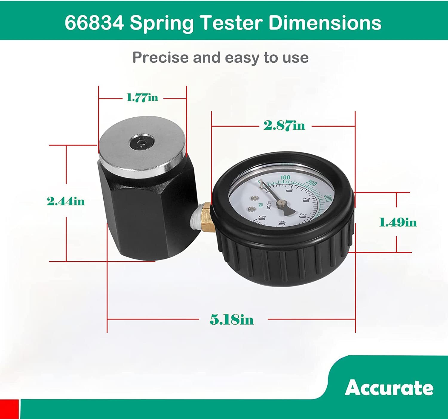 66834 Universal Mini Valve Spring Tester 0-700lbs 0-50 KG/CM2