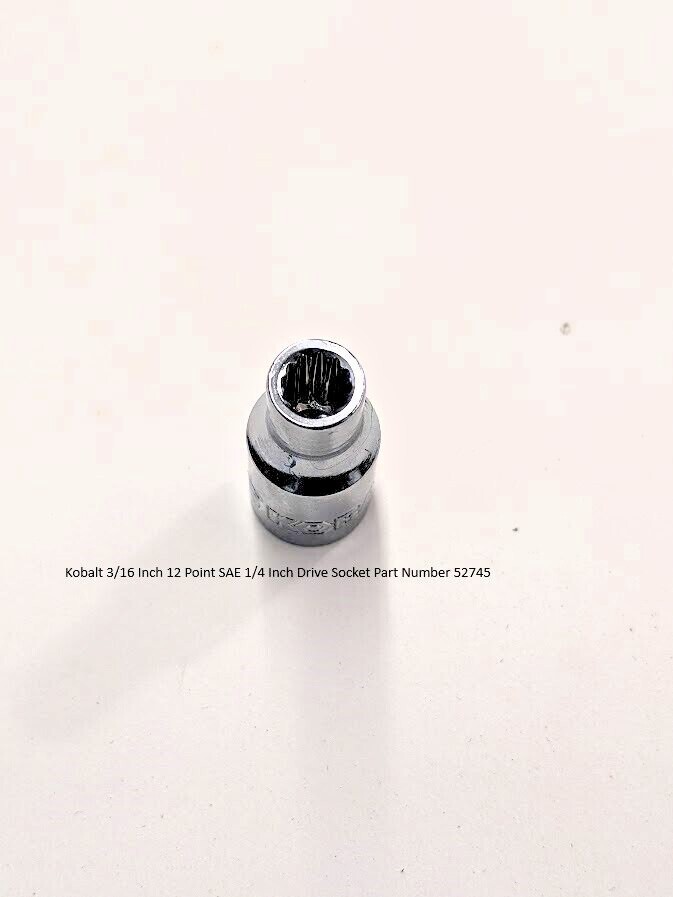 Kobalt 1/4″ Drive 12 Point SAE Sockets No Color Band – Pick Your Size