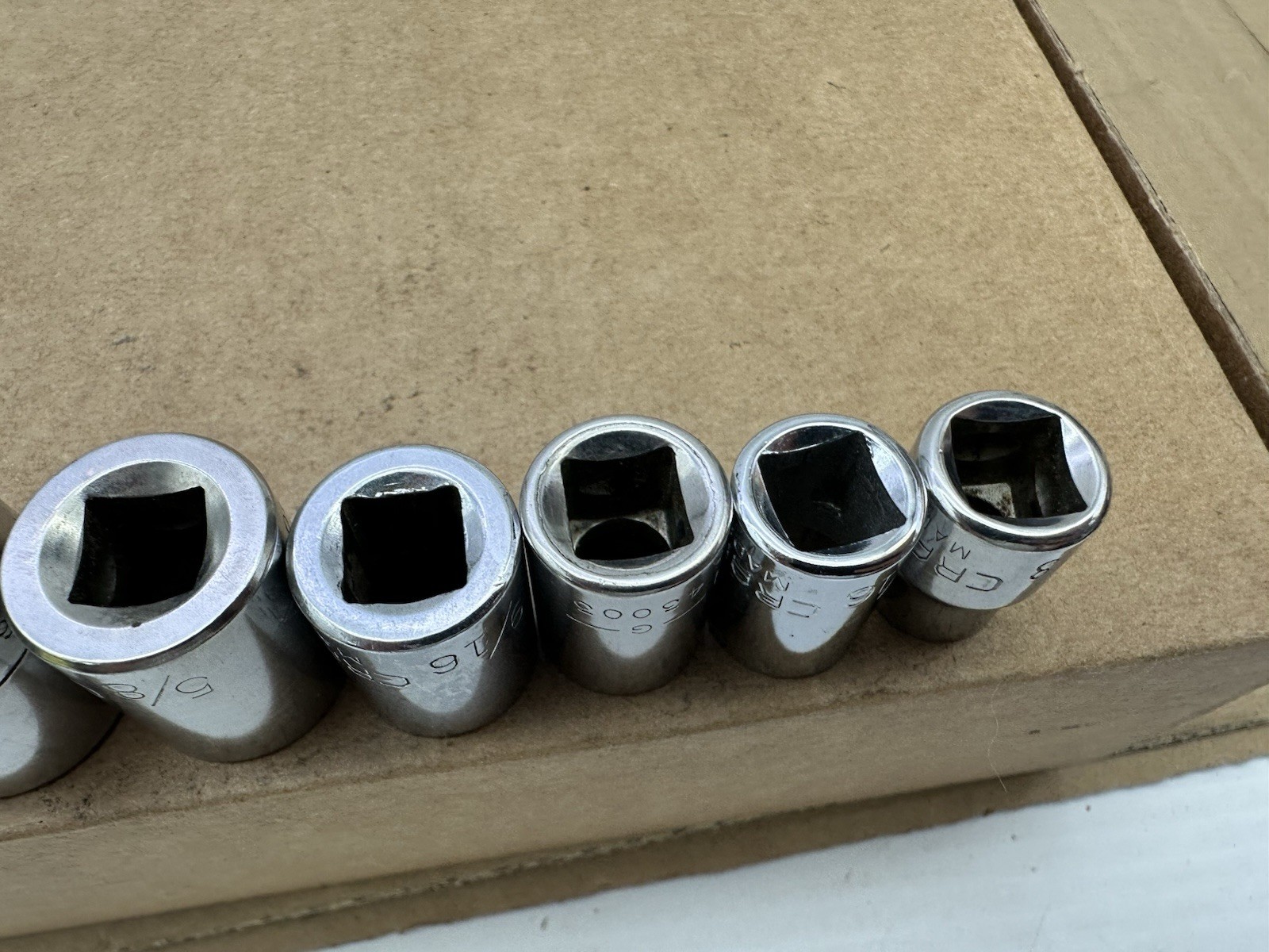 Craftsman USA 3/8 Drive SAE Socket Set 3/8-13/16 8pc 6PT G Vintage Very Good