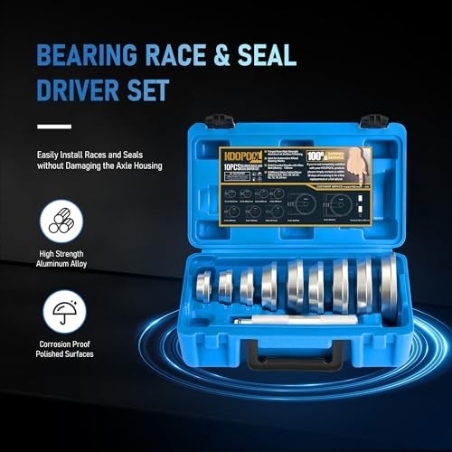 10-Piece Wheel Bearing Press Kit – Seal Driver, 9 Adapters & Installer Tool Set