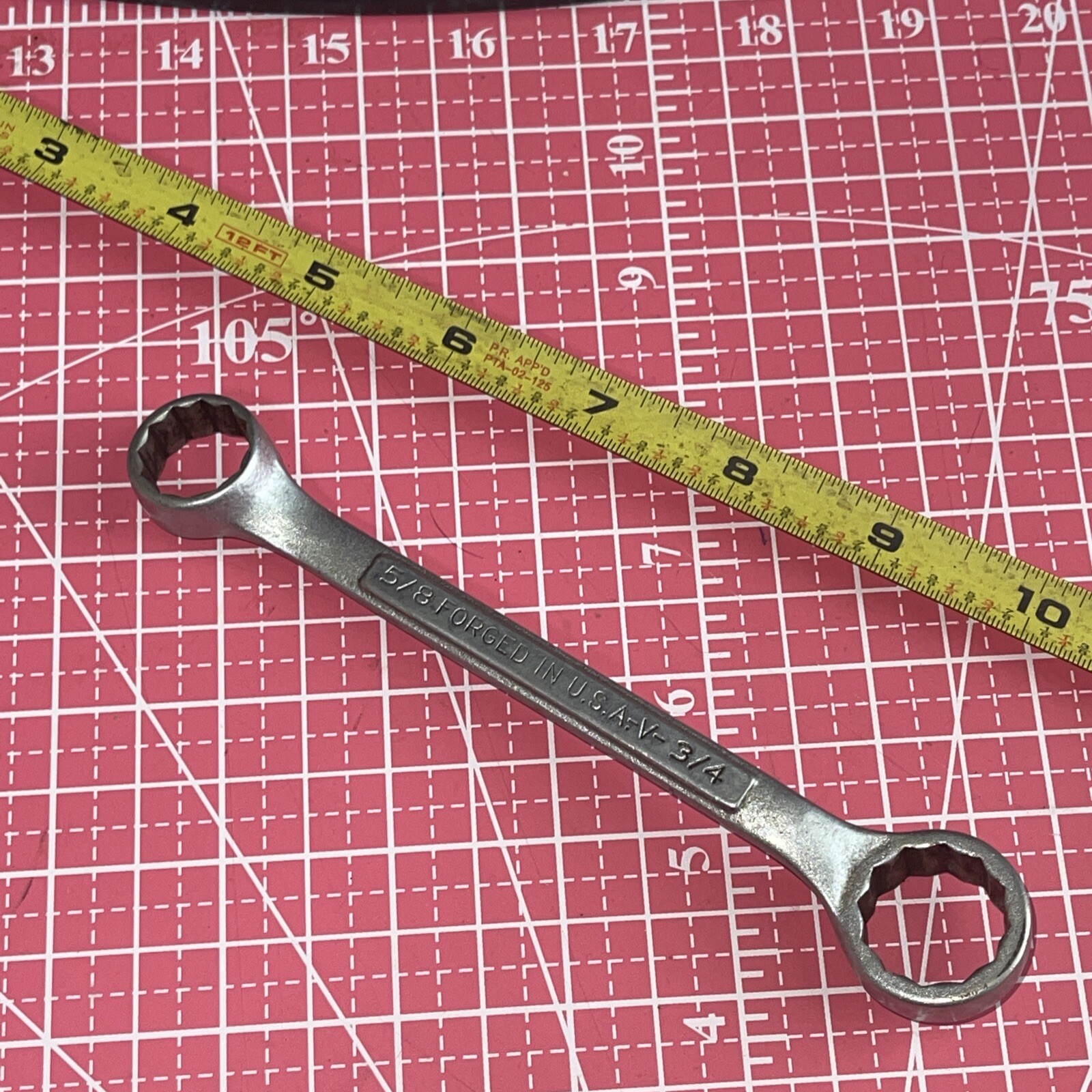 Vintage Sears Craftsman USA V 5/8 X 3/4 In SAE Stubby 12 Point Box Wrench Nice