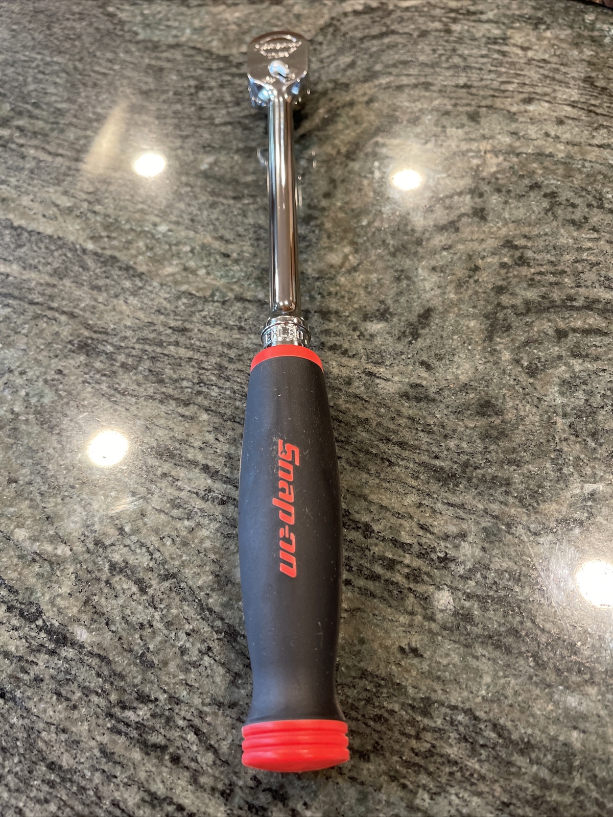 Snap-on fhl80 3/8″ drive dual 80 long soft grip ratchet red