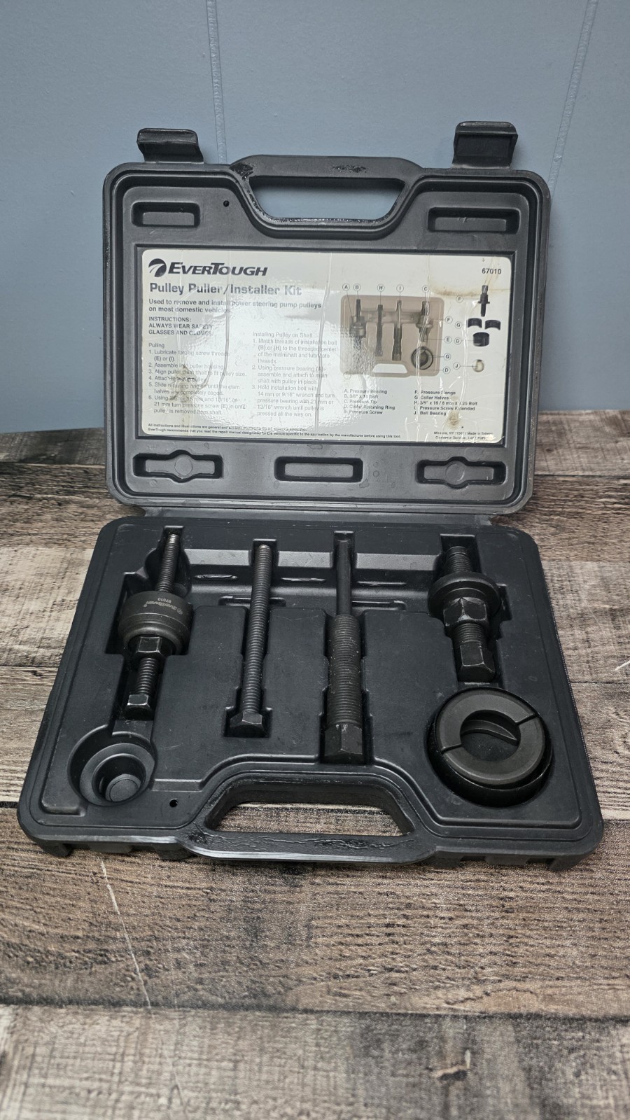 EverTough 67010 Pulley Puller & Installer Kit Power Steering Pump Tool Set