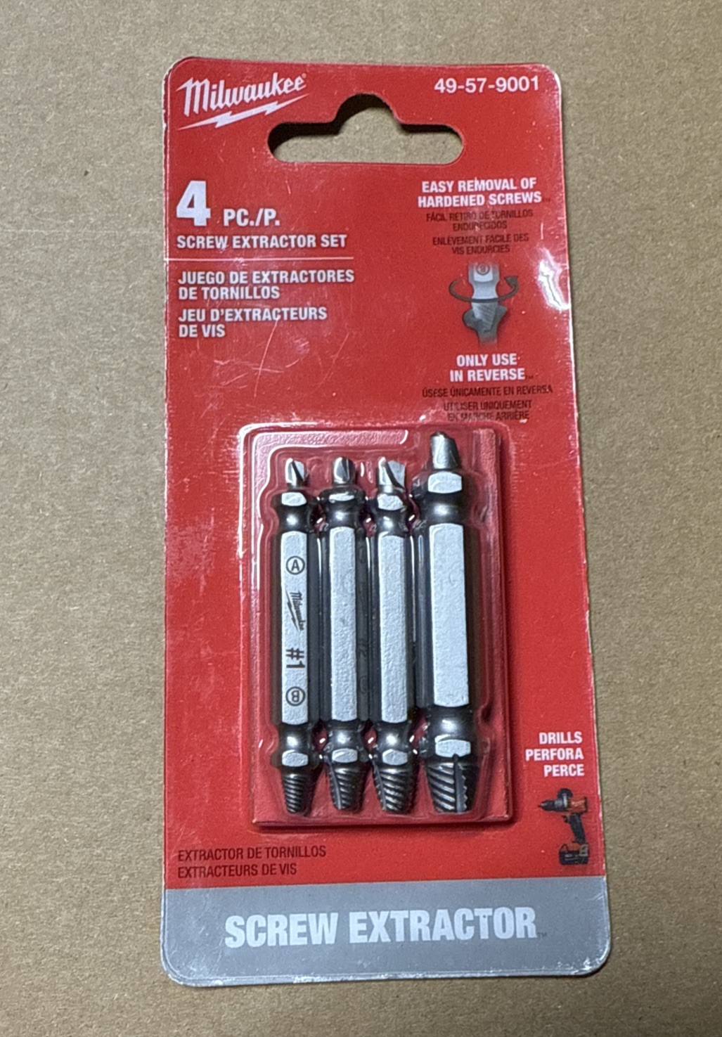 Milwaukee Steel Screw Extractor Set (4-Piece) Model # 49-57-9001