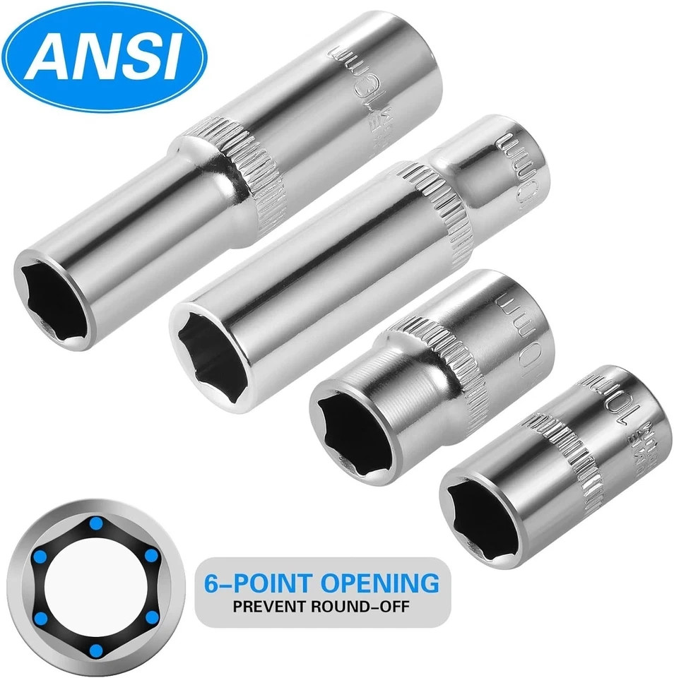 10-Piece] 10mm Socket Set, 1/4-Inch & 3/8-Inch Drive Impact Socket, 6-Point &…