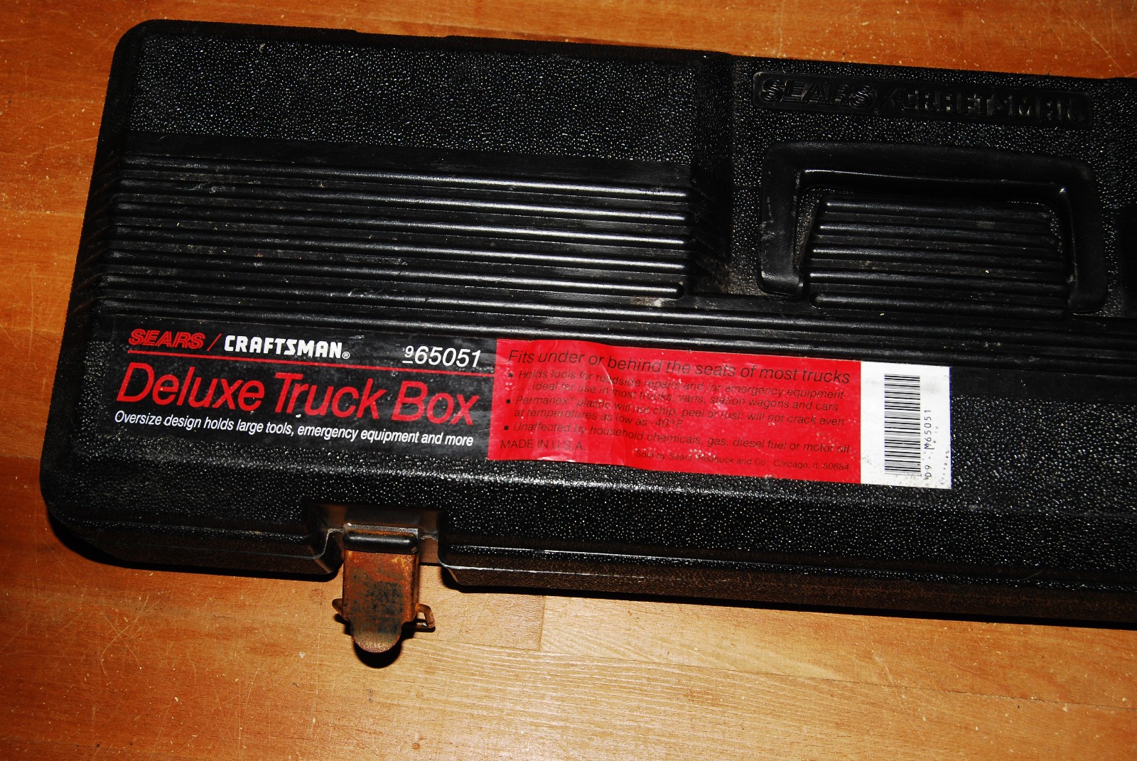 Sears Craftsman 25″ Deluxe Truck Tool Box 65051 Low Profile Made In USA Vintage