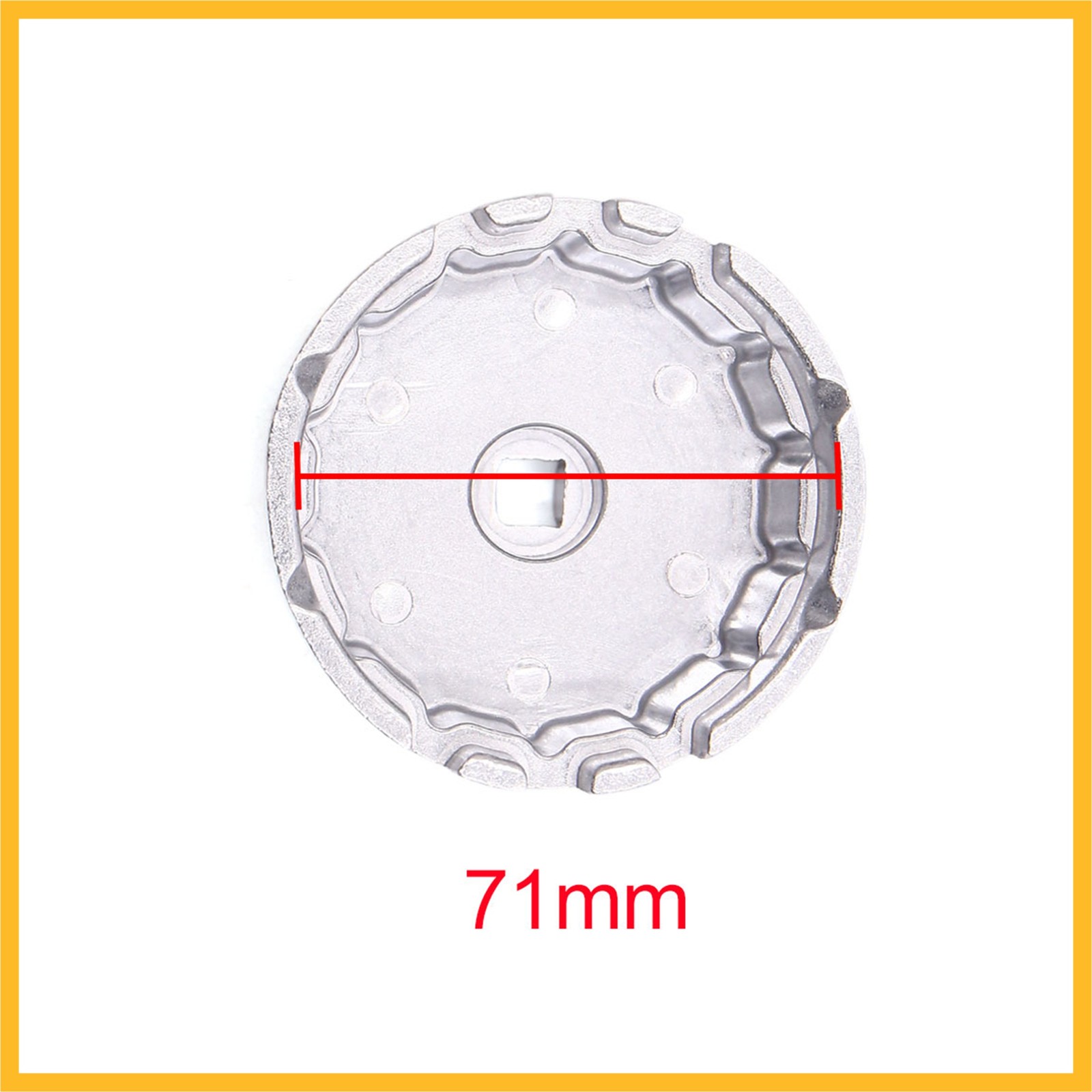 10mm Square Socket 14 Flute 71mm Inside Dia Cap-Type Oil Filter Wrench 1 Pc