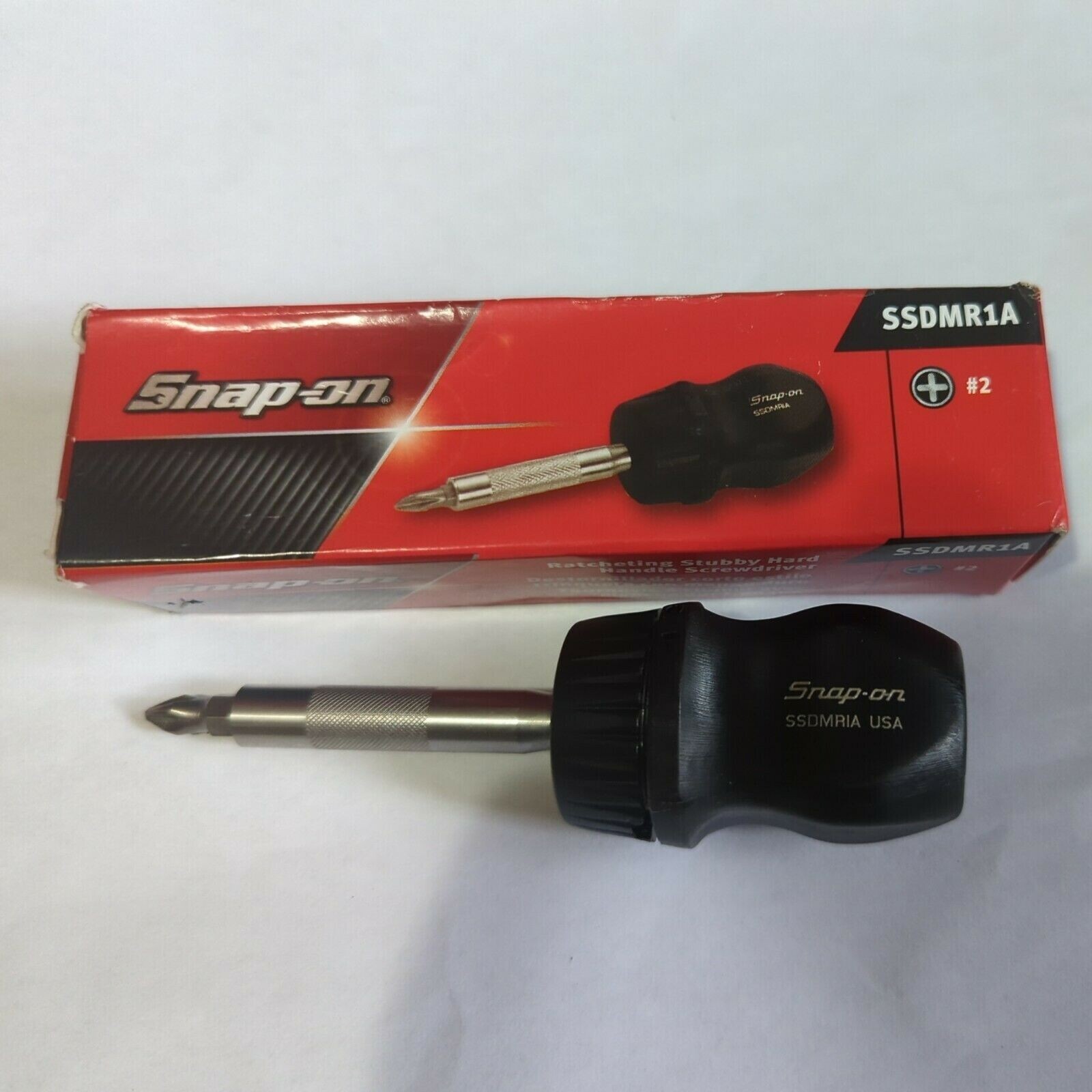 NEW* Snap-on Stubby BLACK Ratcheting Screwdriver SSDMR1A *BLACK HARD HANDLE* NIB
