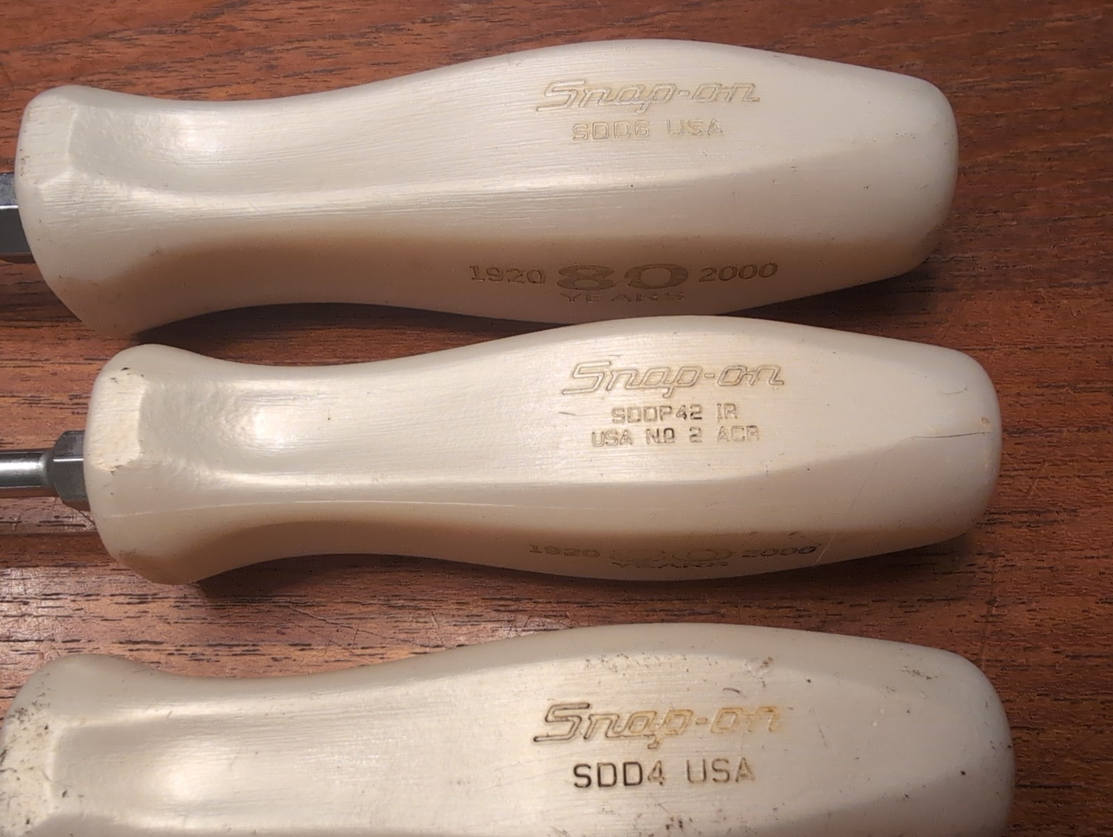 SNAP ON 80TH ANNIVERSARY 4pc HARD HANDLE SCREWDRIVER SET White Pearl