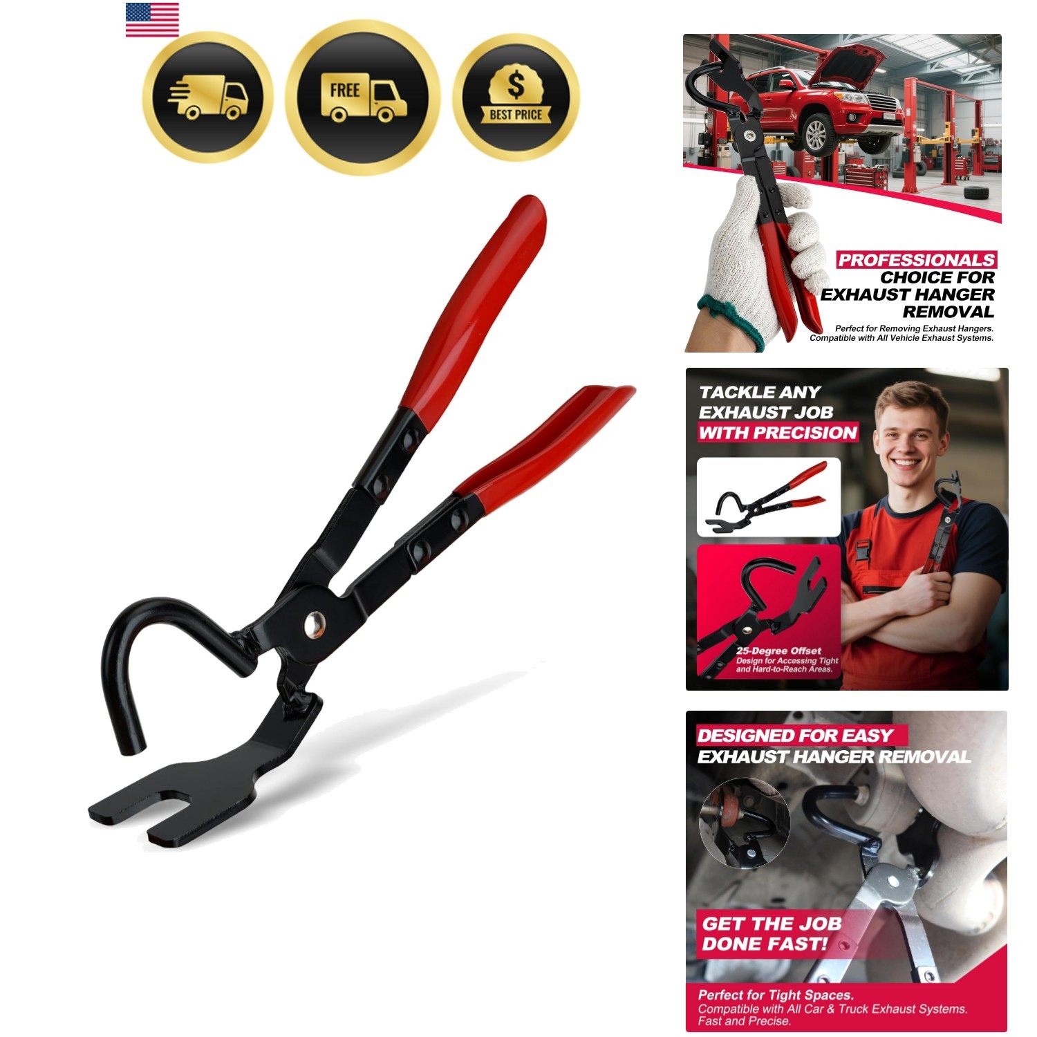 Exhaust Hanger Removal Tool, Heavy-Duty Exhaust Hanger Pliers for Car & Truck…