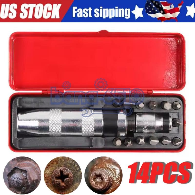 NEW 1/2″ Heavy Duty Impact Screwdriver Driver Set SAE Reversible w/ Metal Case