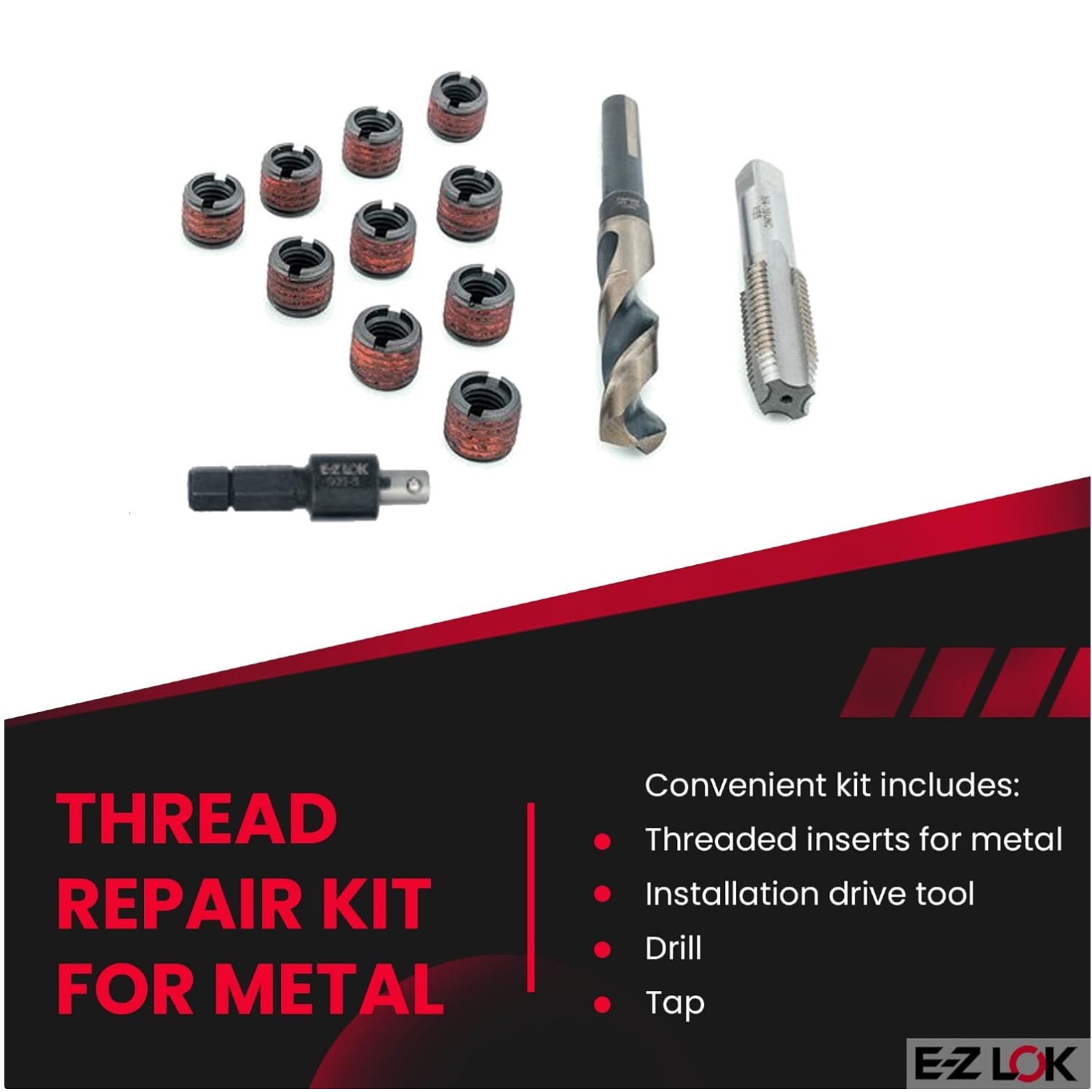 Carbon Steel Thread Repair Tool Kit for M10-1.25 Threads