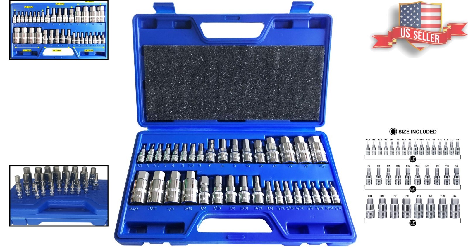 Versatile 34-Piece Chrome Finish Hex Key Set for Mechanics & DIY Projects